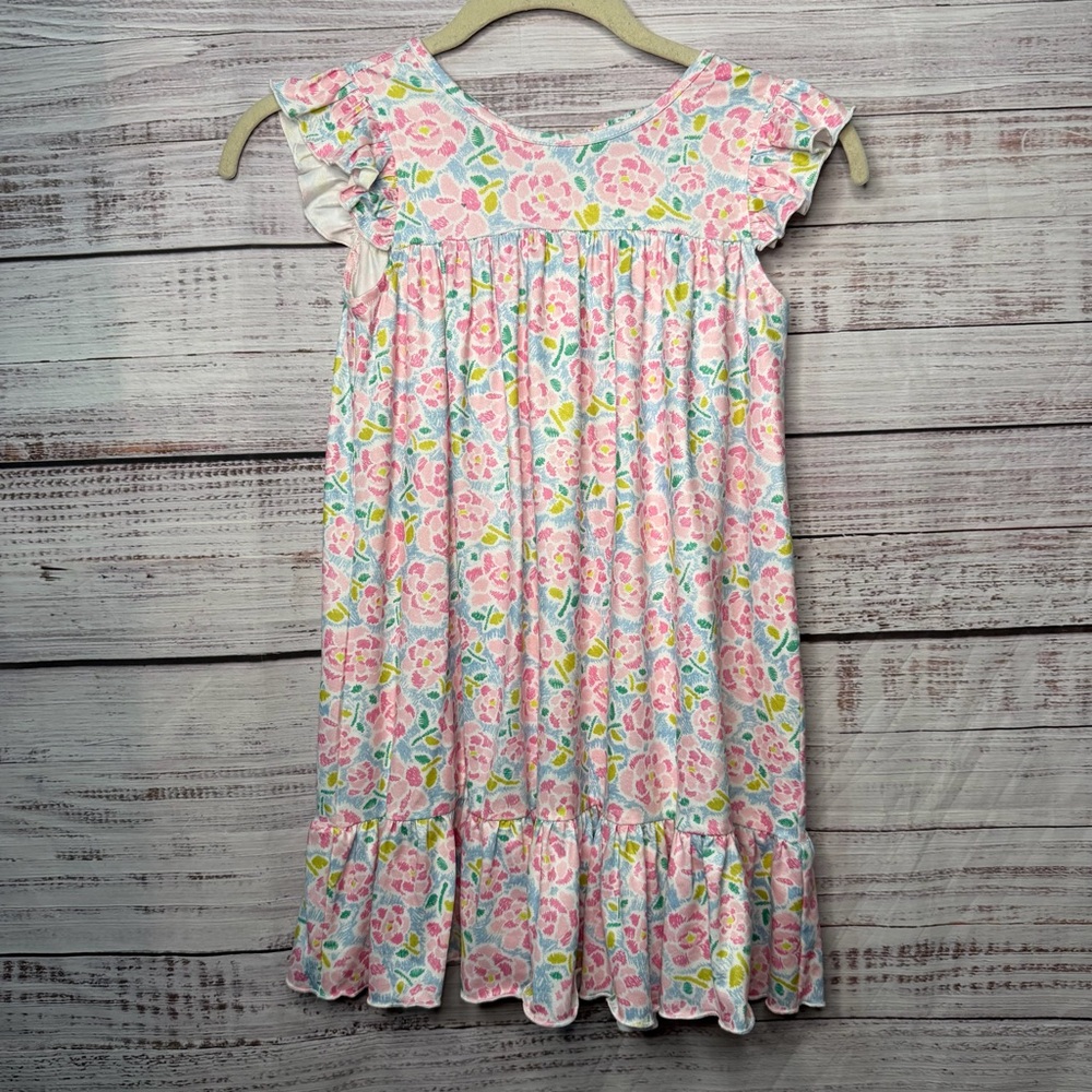 Mabel & Honey Size 6 Pink Scribble‎ Empire Waist Dress Girls